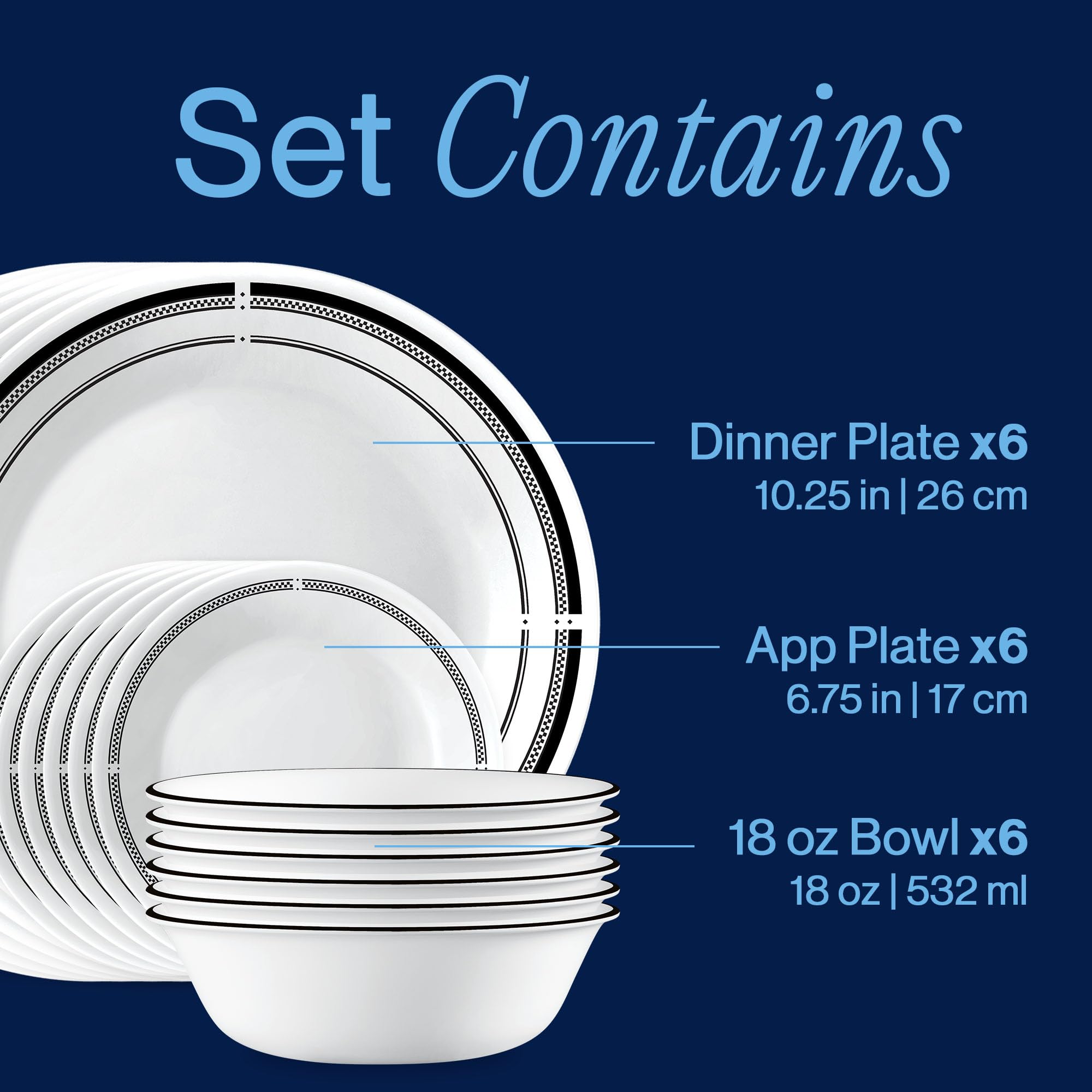 Amazon.co.jp: Corelle ラウンド食器18点セット 6人用 軽量ラウンド