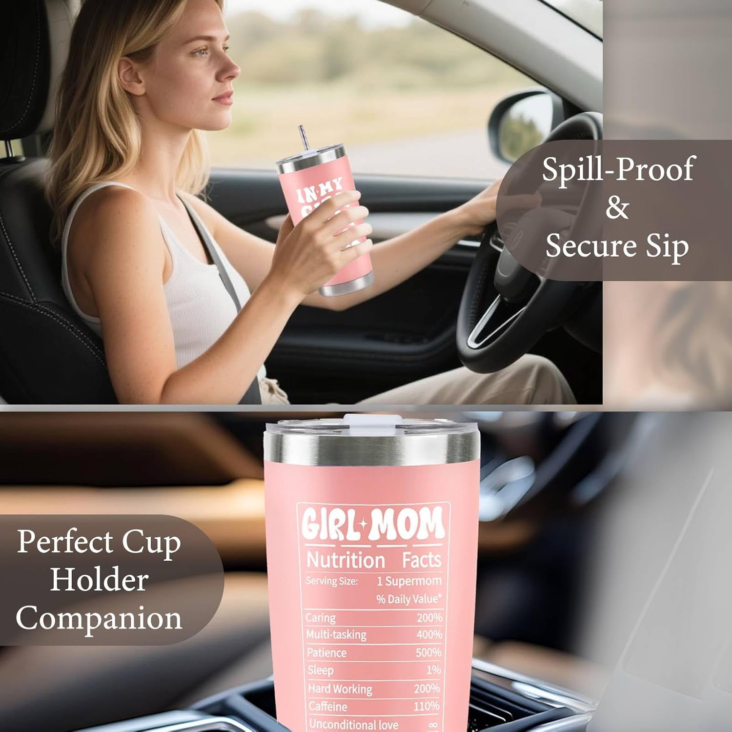 Mom Gifts for New Mother, In My Girl Mom Era Christmas Gifts for Pregnant Women Mama, Expecting Moms to Be, First Time Mother Mommy Wife Sister Mothers Day, 20 Oz Pink Stainless Steel Tumbler Set - Image 7