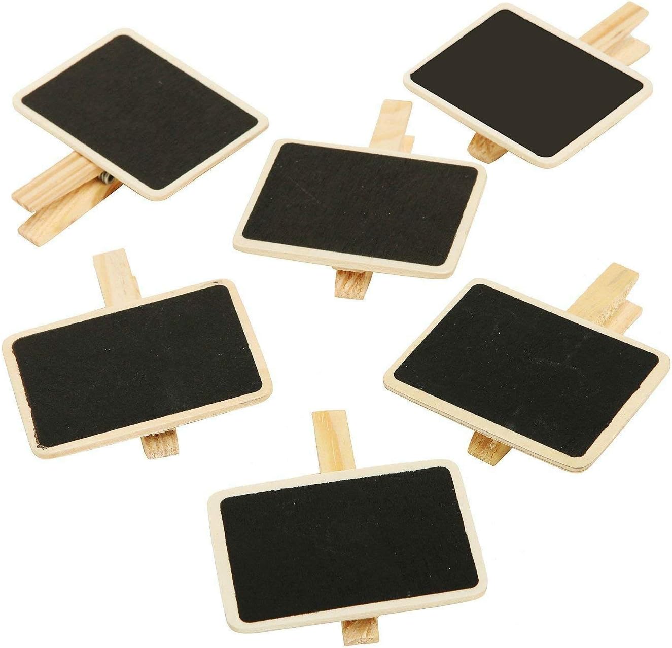 Wood Chalkboard with Blackboard Clip (6.8 x 4.8 x 0.2 cm, Black)
