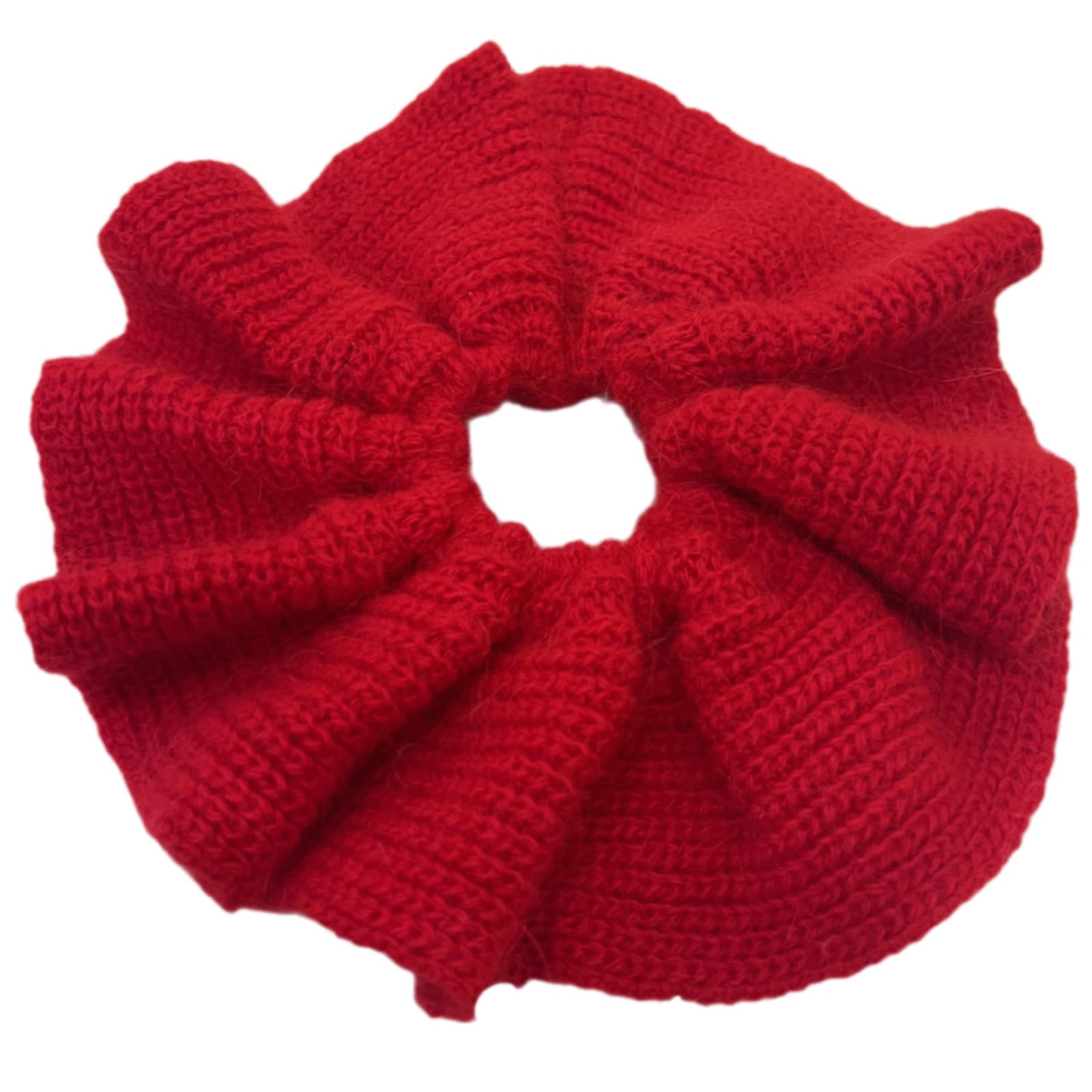 Fentency Knit Hair Scrunchies Thick Ruffle Oversized Hair Scrunchy Elegant Hair Rope Scrunchy Women Ponytail Holder