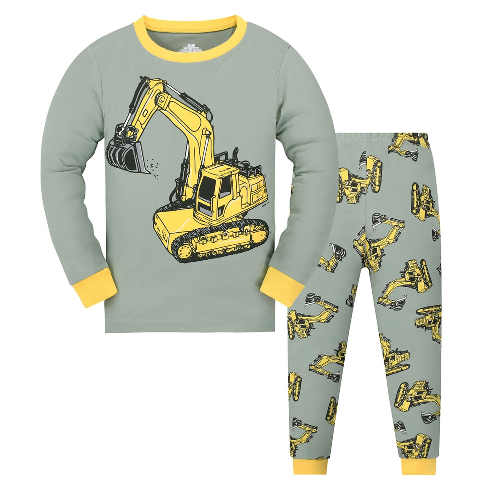 Generico Pigiama per Bambino con Dinosauro in Cotone, 2 Pezzi, Bambini, Set di Vestiti Autunno Inverno #D