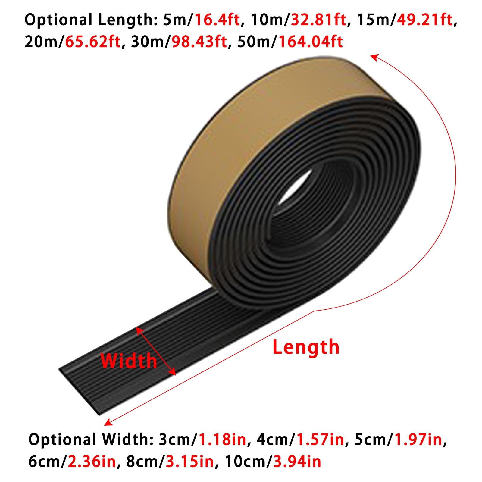 Protector de borde de vinilo autoadhesivo antideslizante para interiores y exteriores, duradero y resistente a la intemperie, 20 m x 3 cm, tiras antideslizantes para peldaños