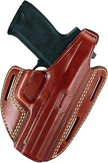 Gould & Goodrich 803-G17 Gold Line Three Slot Pancake Holster (Chestnut Brown) Fits GLOCK 17, 22, 31