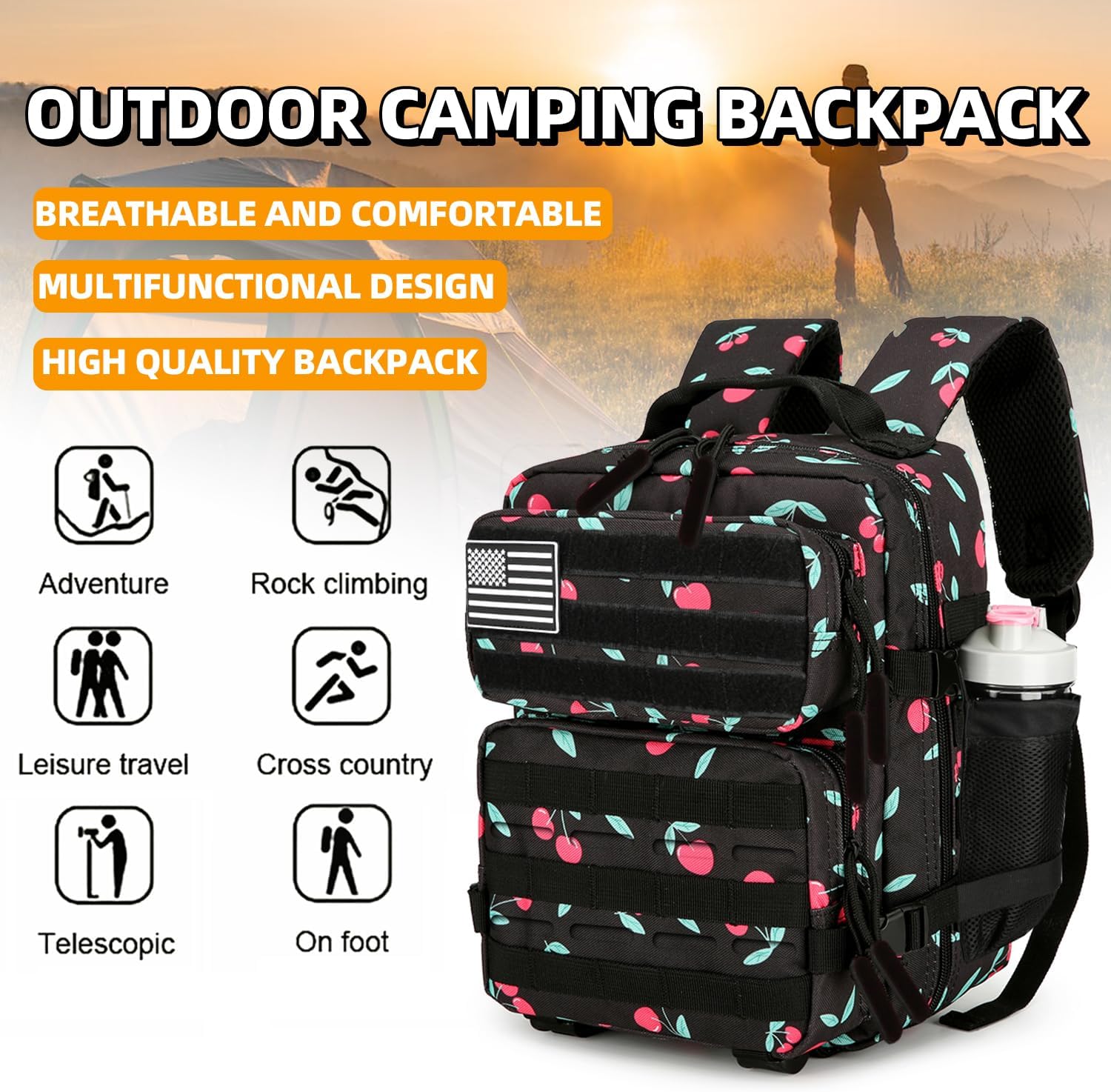 9L Mini Tactical Backpack for Men and Women Tactical Backpack Small for Hiking Small Tactical Bag Fitness Pack - Image 7