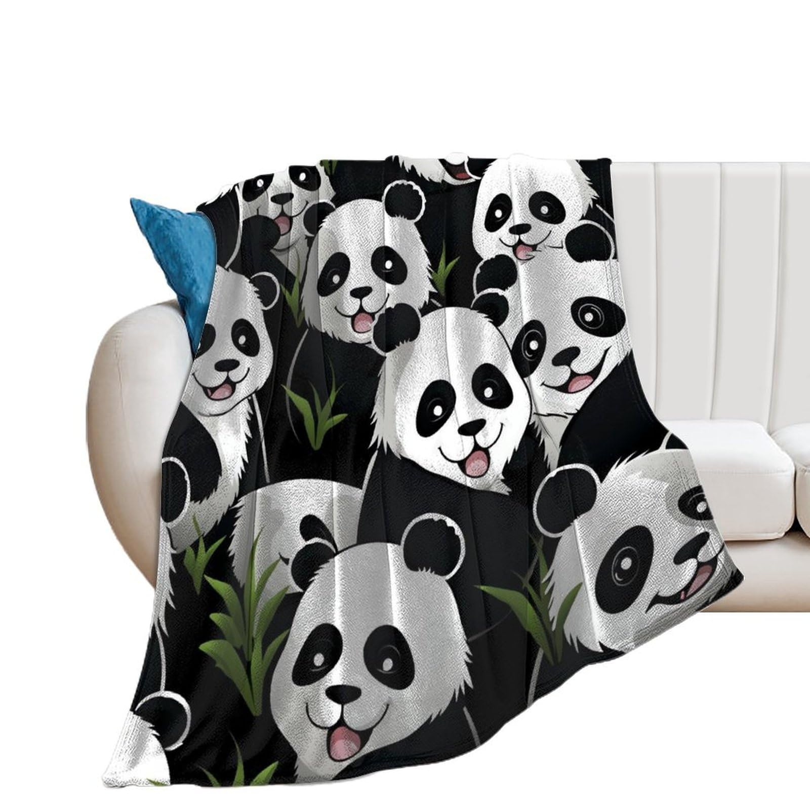 Couverture panda en flanelle de qualité supérieure, lit et canapé