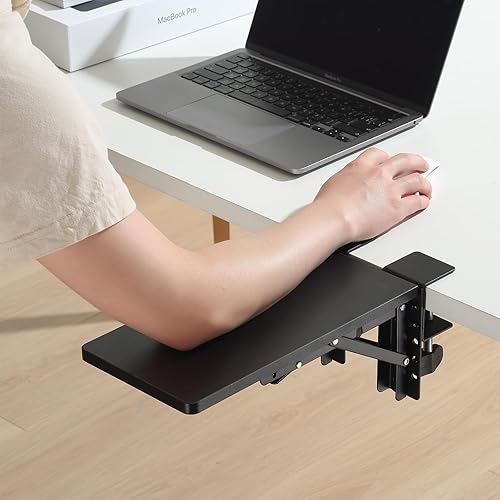 Miniatura 7 de ETHU Bandeja extensora de escritorio, 11.8 x 5.9 pulgadas, reposamuñecas ergonómico para computadora, para escritorio, bandeja plegable para cajón