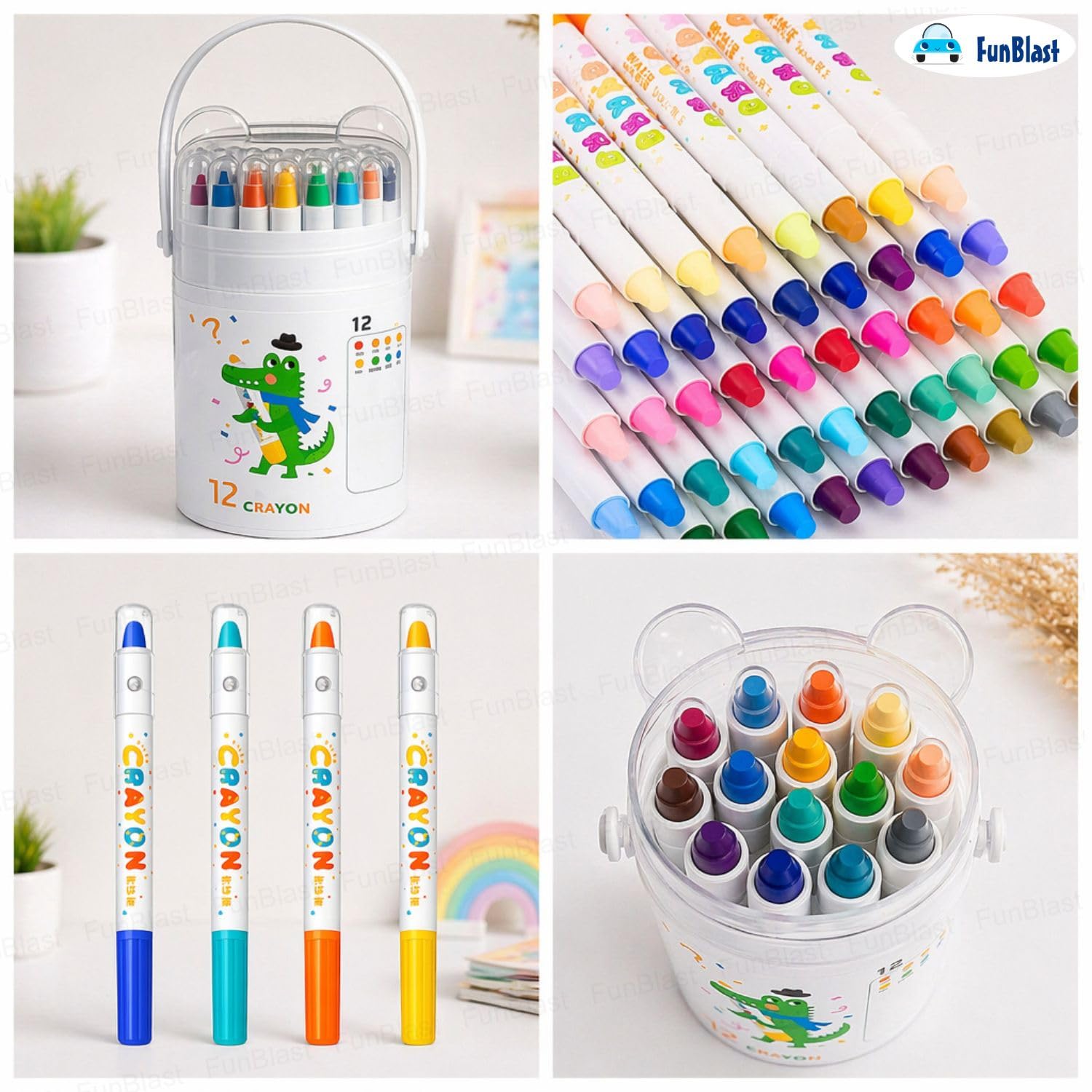 FunBlast Crayons for Kids - 12 Shades Art Set -6