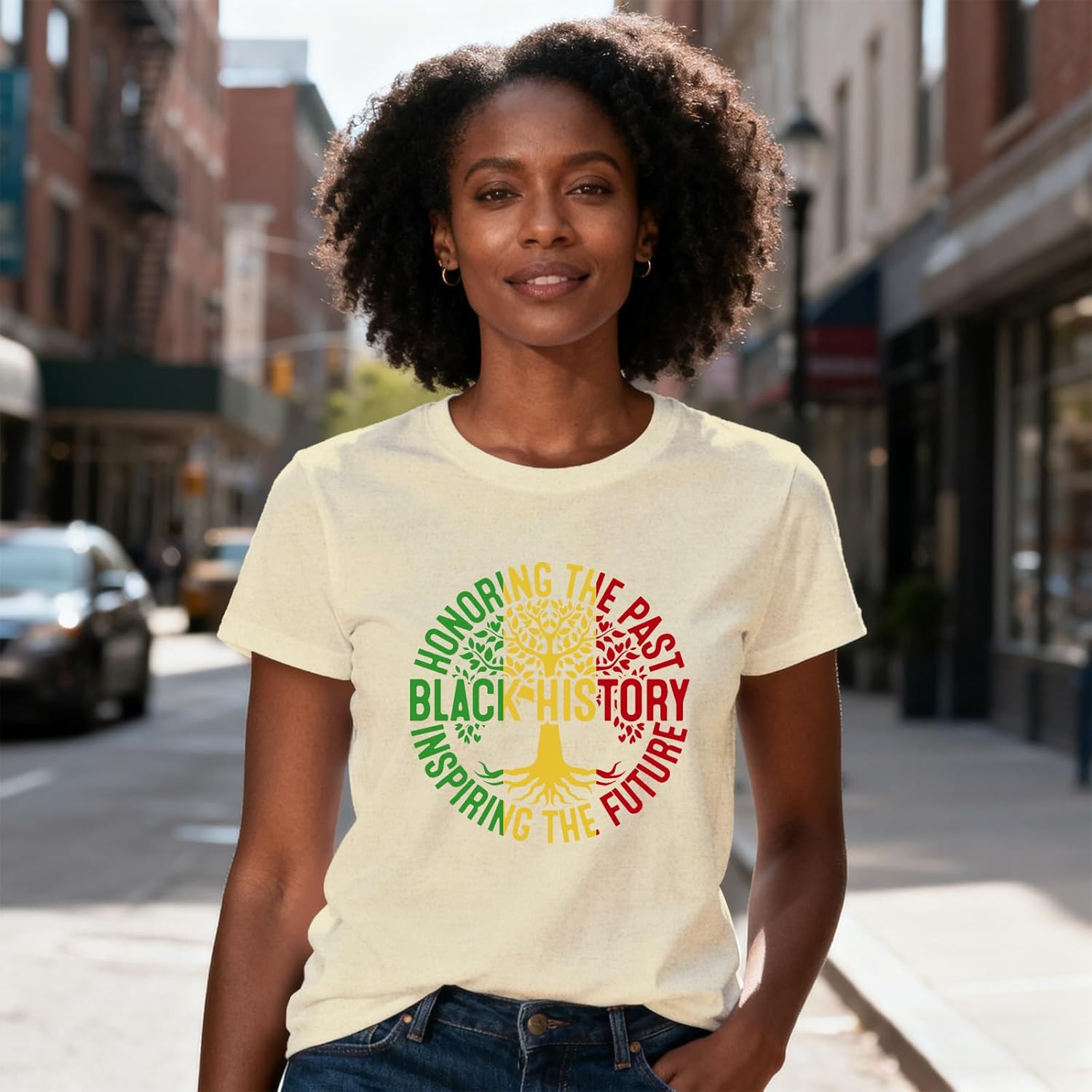 Womens Black History Shirts African American T-Shirt Black Pride Melanin Tee Tops - Image 2