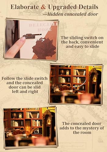 Miniatura 73 de CUTEBEE - Kit de rincón de libros, kit de casa de muñecas en miniatura para adultos y adolescentes, rincón de casa en miniatura, decoración 3D