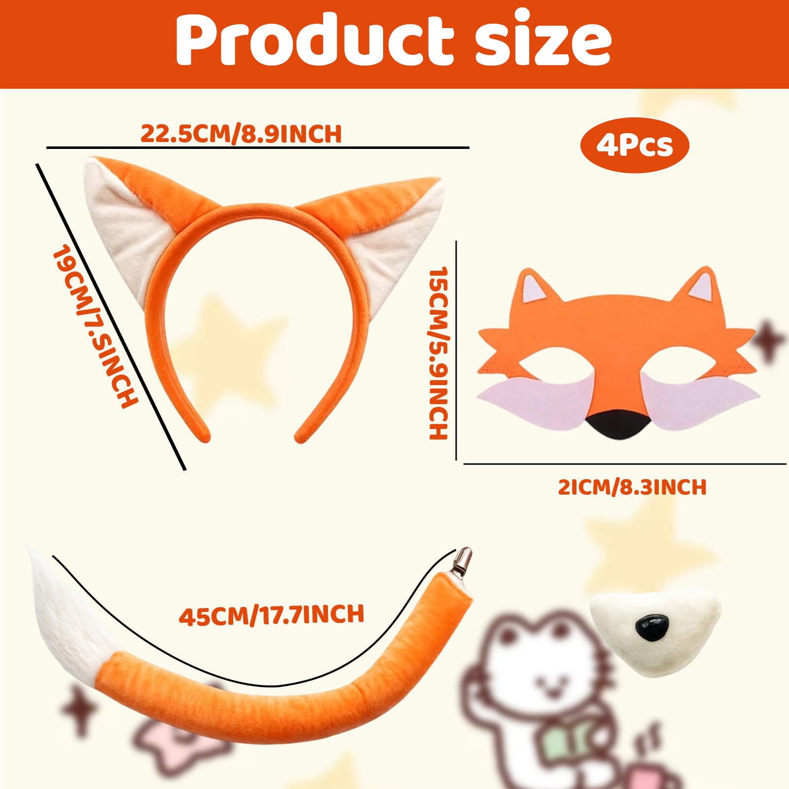 SrgPui 4 Pcs Fox Costume - Image 2