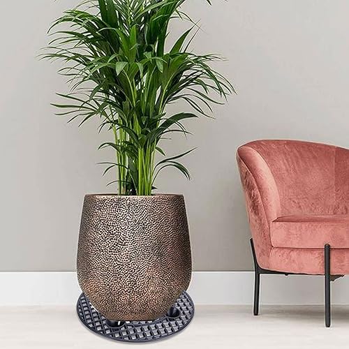 Miniatura 5 de Toothbace 6 elevadores de macetas a nivel de plantas, platillo de maceta de 11.8 pulgadas, cubierta redonda, protector de piso, soporte para