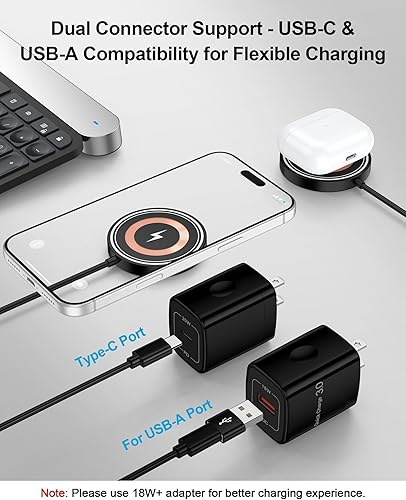 Miniatura 5 de Magsafe - Cargador inalámbrico magnético Samsung de 15 W, almohadilla de carga rápida para Android Samsung S25UltraS25S24 FES23S22, USB-CA MagSafe