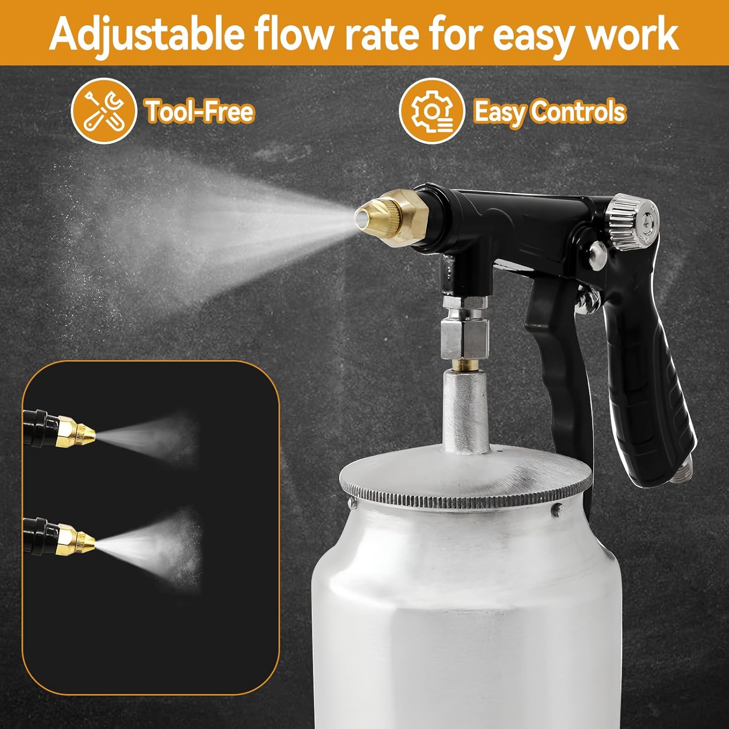 Car Undercoating Spray Gun, Air Rust Proofing and Undercoating Gun with Gauge & Suction Feed Cup & Spray Hoses for Spray Truck Bed Liner Rubberized Undercoat