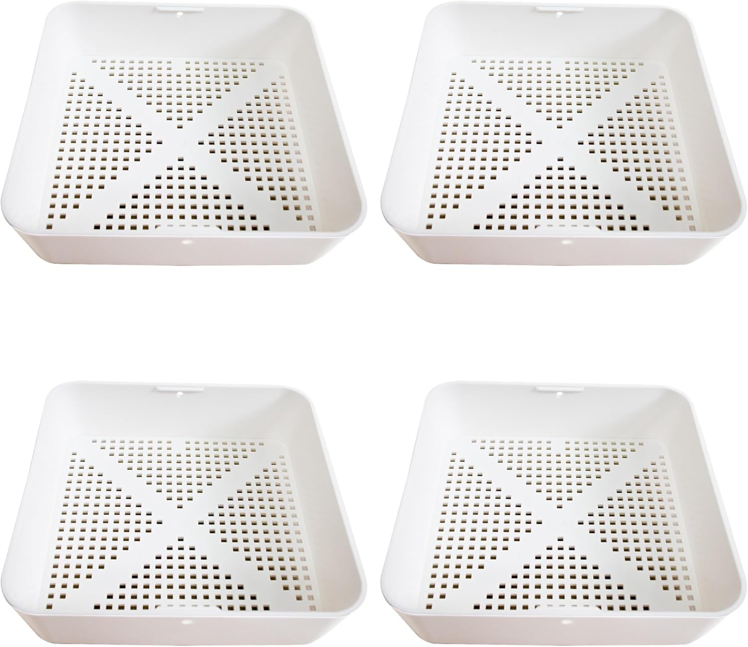 Leyso 8.5-inch Thermoplastic Floor Sink Drian Cover, Square Drain Basket, Drop-in Sink Drain Strainer, Fit in 12" Floor Sink & Use for Restaurant Compartment Sink (4 Pcs)