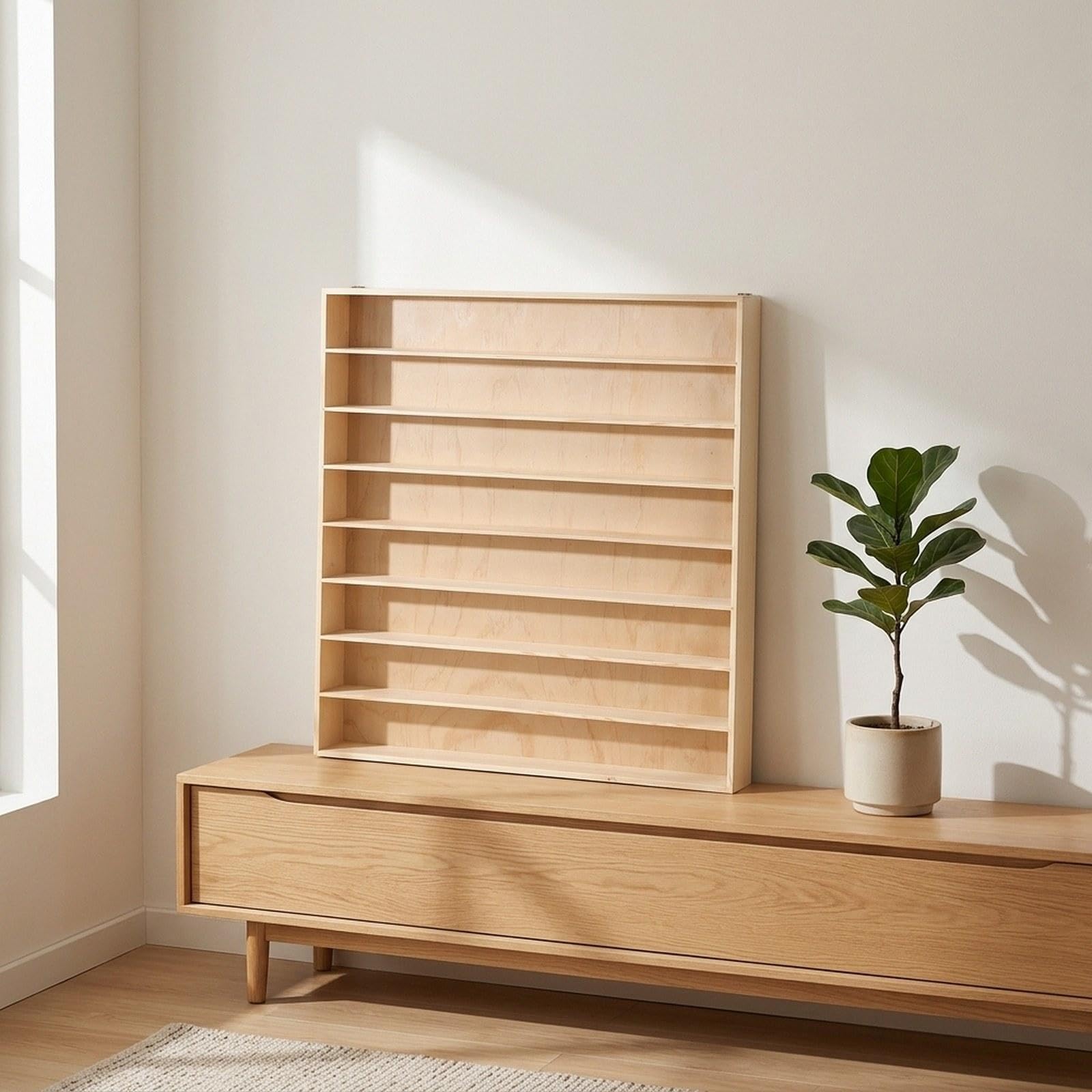 Vitrine Aus Holz für Modellautos, Vielseitig Einsetzbar für Spielfiguren,