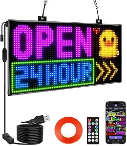 RAYHOME Dual Row LED Open Sign, 13x8 inches, Colorful Bright Advertising Display with Remote