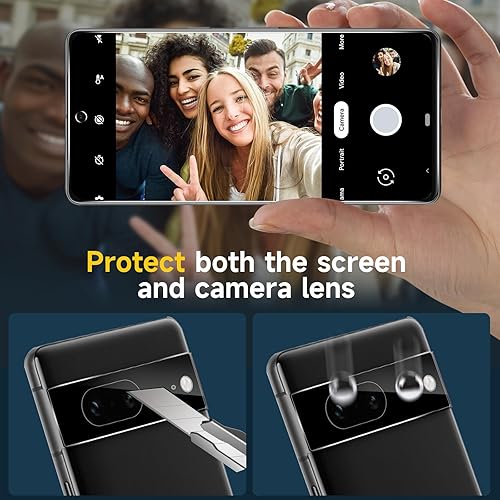 Miniatura 4 de LYWHL Paquete de 2 protectores de pantalla de privacidad para Google Pixel 8 con 2 protectores de lente de cámara, anti espía de fácil instalación,