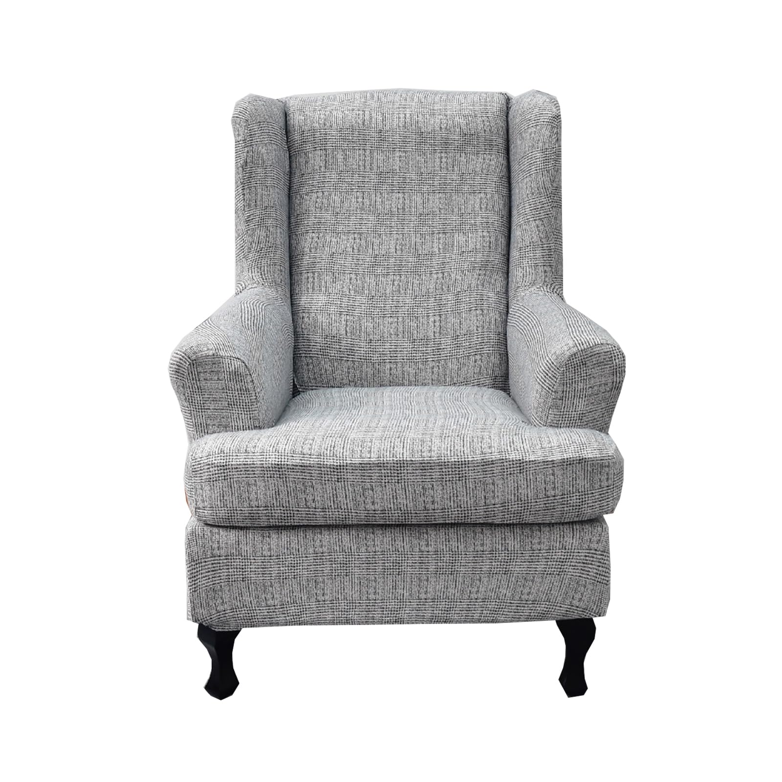 CRFATOP Jacquard Wing Chair Slipcovers 2 Piece Stretch Wingback Chair Cover Spandex Wing Back Armchair Covers Furniture Protector with Elastic Bottom