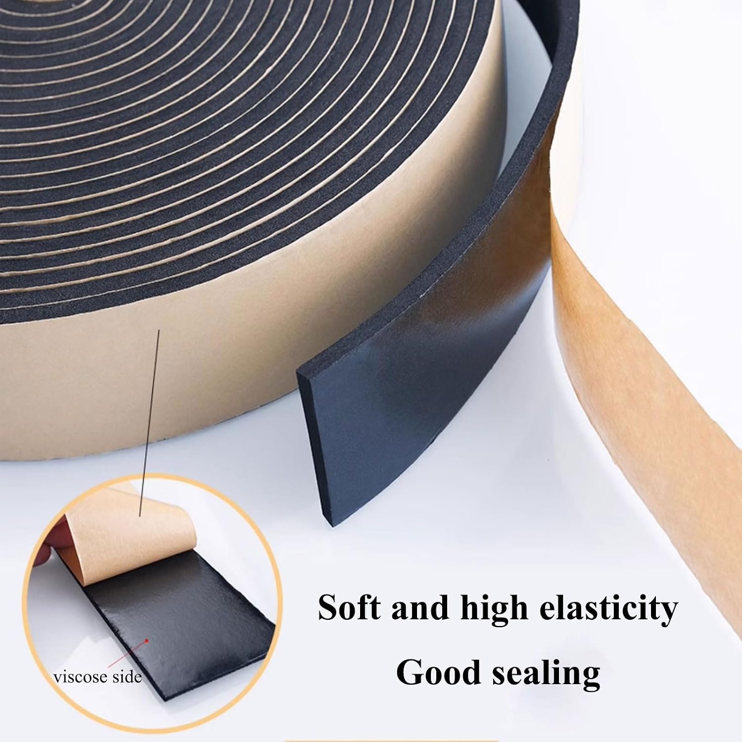 Rubber Foam Sheet Strip, for Door Window | Self-adhesive foam strip, Easy trim, strong bond, flexibility.(Width 20mm)