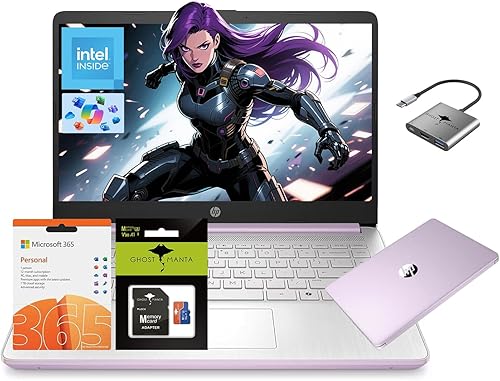 Miniatura 10 de HP 14 Laptop, Quad-Core (Beat i3) 16 GB de RAM 256 GB de almacenamiento (128 GB UFS + tarjeta SD de 128 GB) 1 año Office 365 Copilot AI Computadora