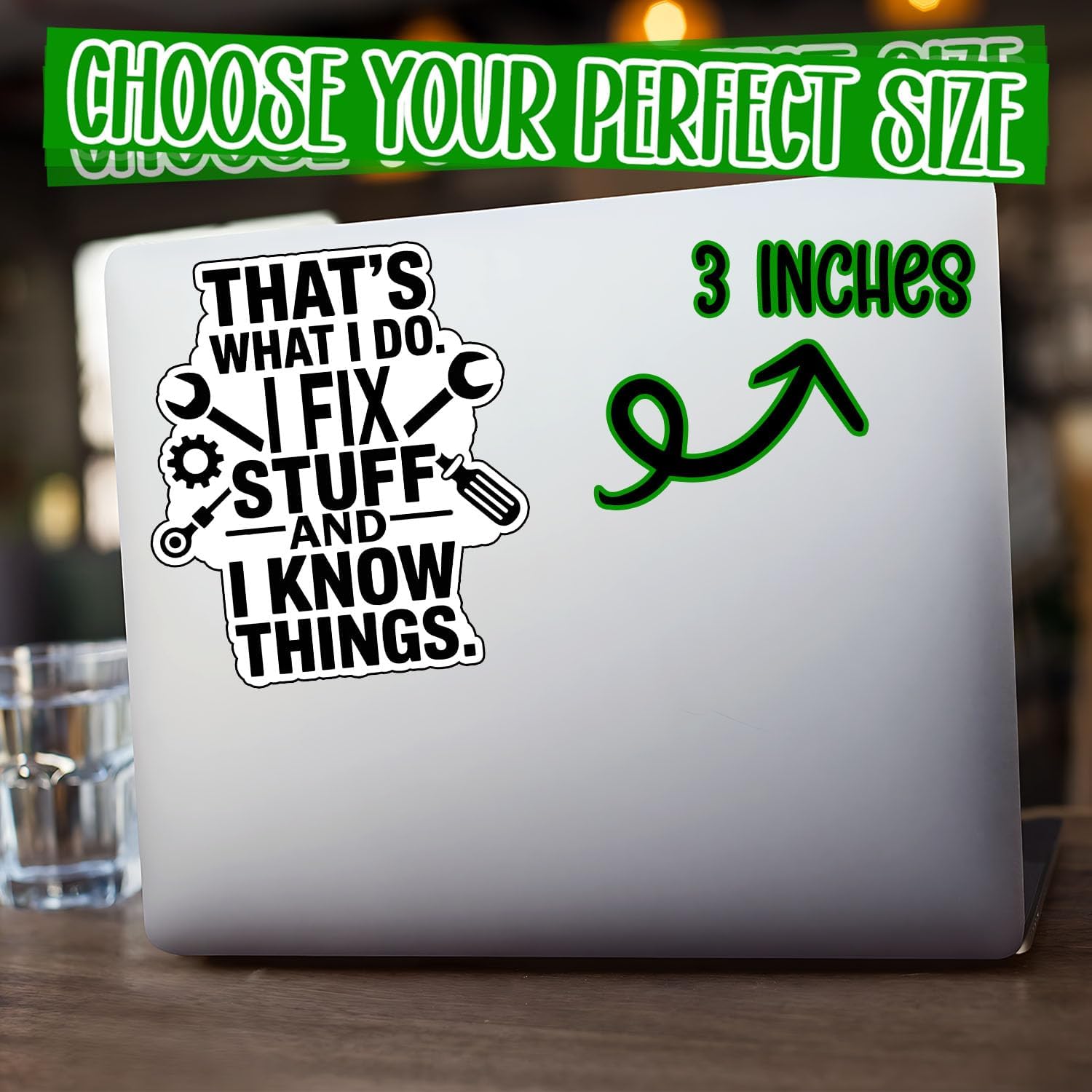 (3Pcs) That's What I Do I Fix Stuff and Know Things Sticker – Waterproof Vinyl Funny Decal for Toolbox, Laptop, Hard Hat – Gifts for Mechanics and Repair Workers, Father Day Sticker 3x2.7 image 5