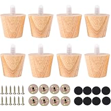 8 Pieces Furniture Couch Legs 2 Inch Round Solid Wood Sofa Legs Natural Wooden Couch Legs Replacement Legs for Armchair, Cabinet, Chair, Footstool, Mid Century Modern Dresser, Natural Wood...