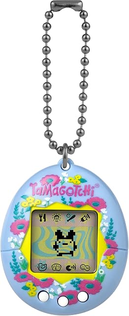 Bandai Tamagotchi Original Garden Poppies Shell | Tamagotchi Original Cyber Pet 90s Adults and Kids Toy with Chain | Retro Virtual Pets are Great Boys and Girls Toys or Gifts for Ages 8+