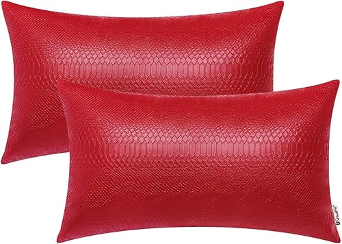 Miniatura 299 de BRAWARM Fundas de almohada de piel sintética de 16 x 16 pulgadas, paquete de 2 fundas de almohada de cuero plateado, almohadas decorativas de piel