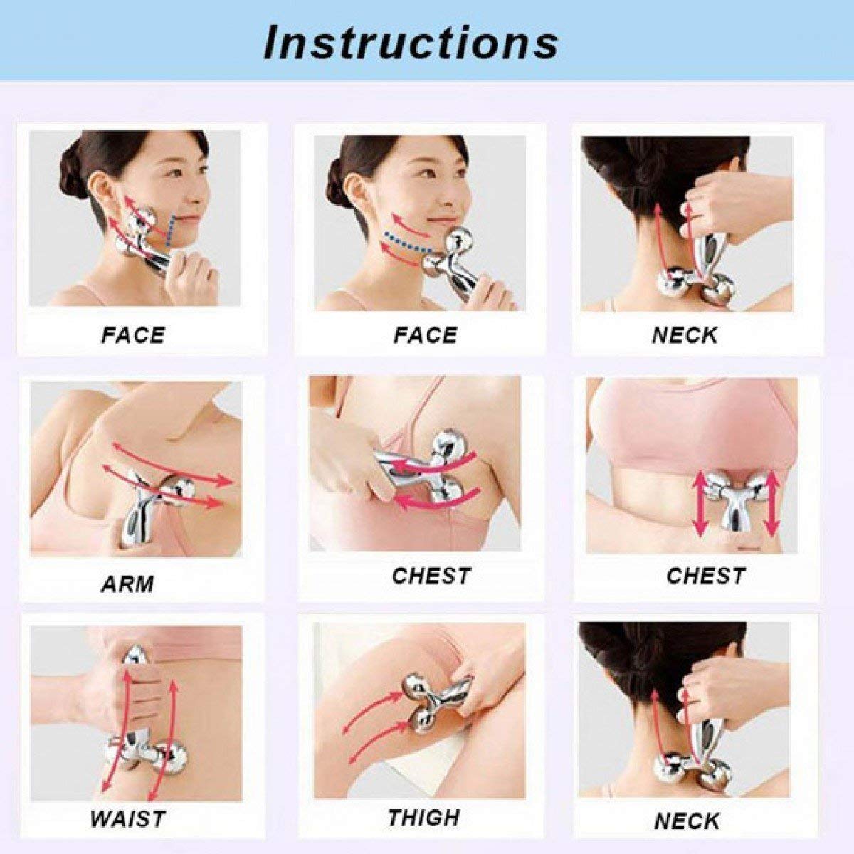 LIMESHOT Manual 3D Massager Roller 360 Rotate Face Full Body Shape Skin Lifting Wrinkle Remover Facial Massage | Face Roller For Glowing Skin Relaxation Tool | Body Massage Tool LIMESHOT Manual 3D Massager Roller 360 Rotate Face Full Body Shape Skin Lifting Wrinkle Remover Facial Massage | Face Roller For Glowing Skin Relaxation Tool | Body Massage Tool