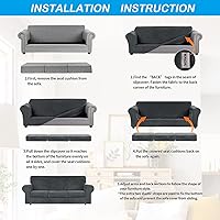 Vista 7 de OBCREAT Funda de sofá de terciopelo elástico de 3 piezas para sofá de 2 cojines, funda de sofá suave con parte inferior elástica, protector