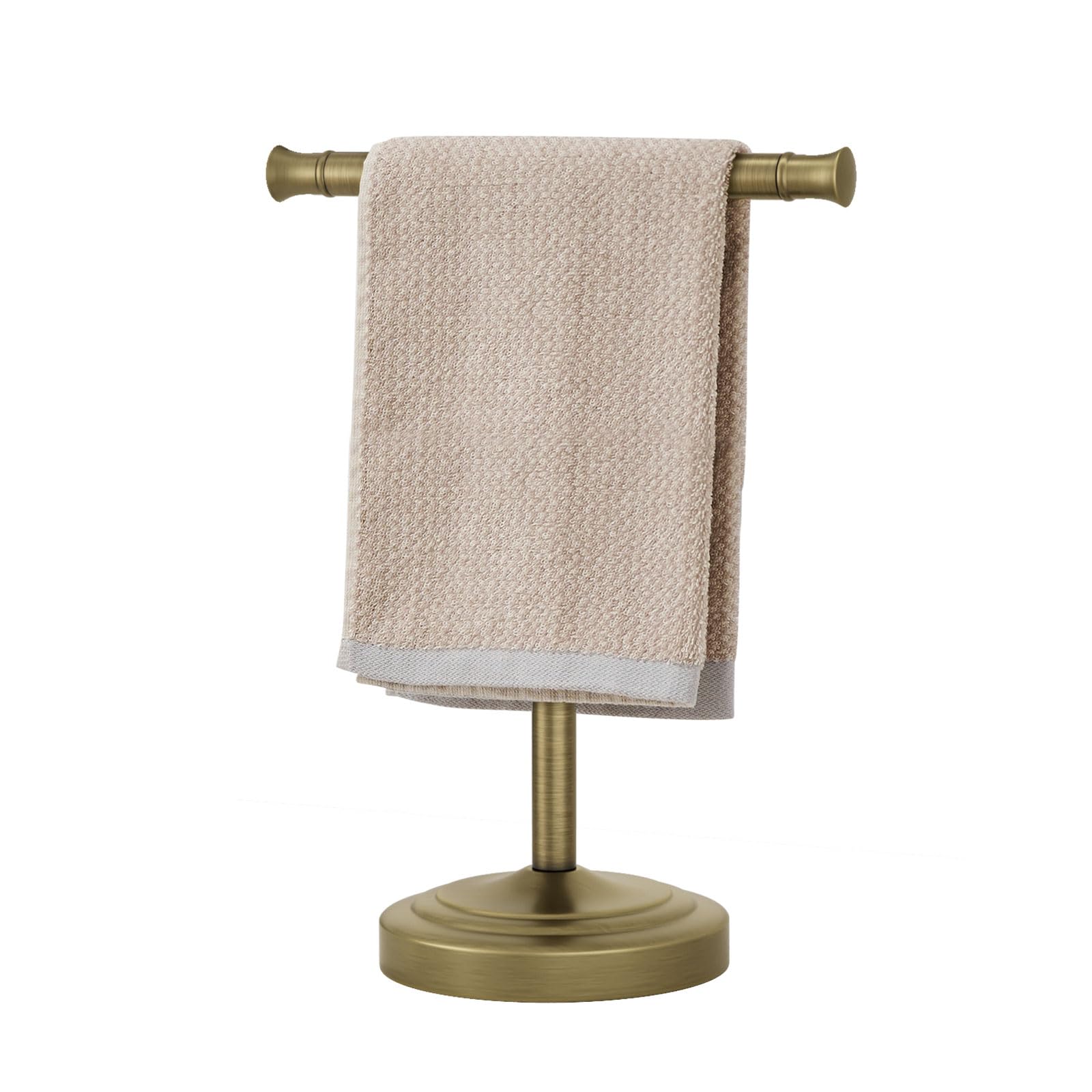 Photo 1 of **UNTESTED**
RUMOSE 13 Inch Antique Brass Towel Bar Stand Hand Holder Bathroom Kitchen Vanity Countertop T-Shape Towel Rack Free Standing Stainless Steel
