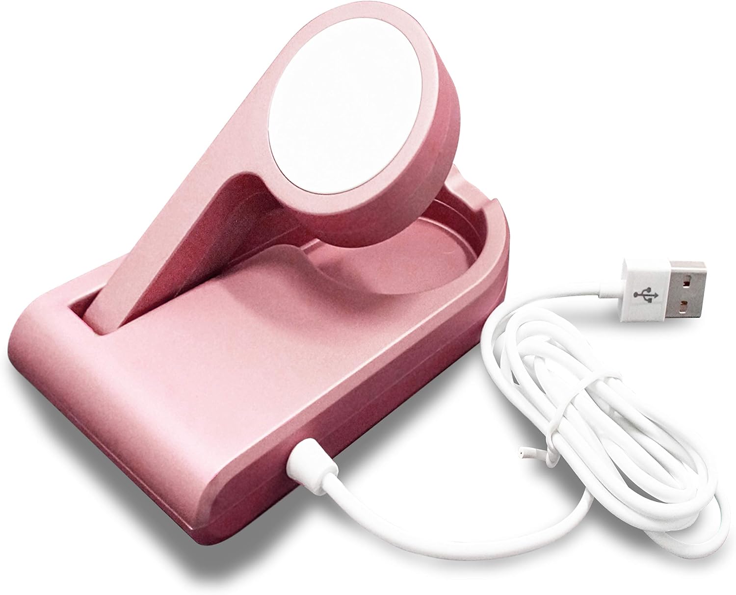 [MFI Certified] Replacement Apple iWatch Portable Magnetic Charging Dock,Foldable Design to Enable Nightstand Mode with 3ft Long USB Cable Compatible for All iWatch Models (Rose Pink) image 3