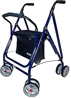 Forta - Andador Drakon 1, Andador para ancianos, Freno por presión, Incluye funda de asiento acolchada, Peso máximo 130 kg, Azul