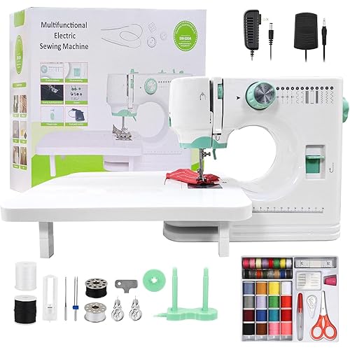 Sewing Machine for Beginners with 12 Built-in Stitches, 6 Included Feet, Portable Sewing Machine with Foot Pedal, High-Low Speeds