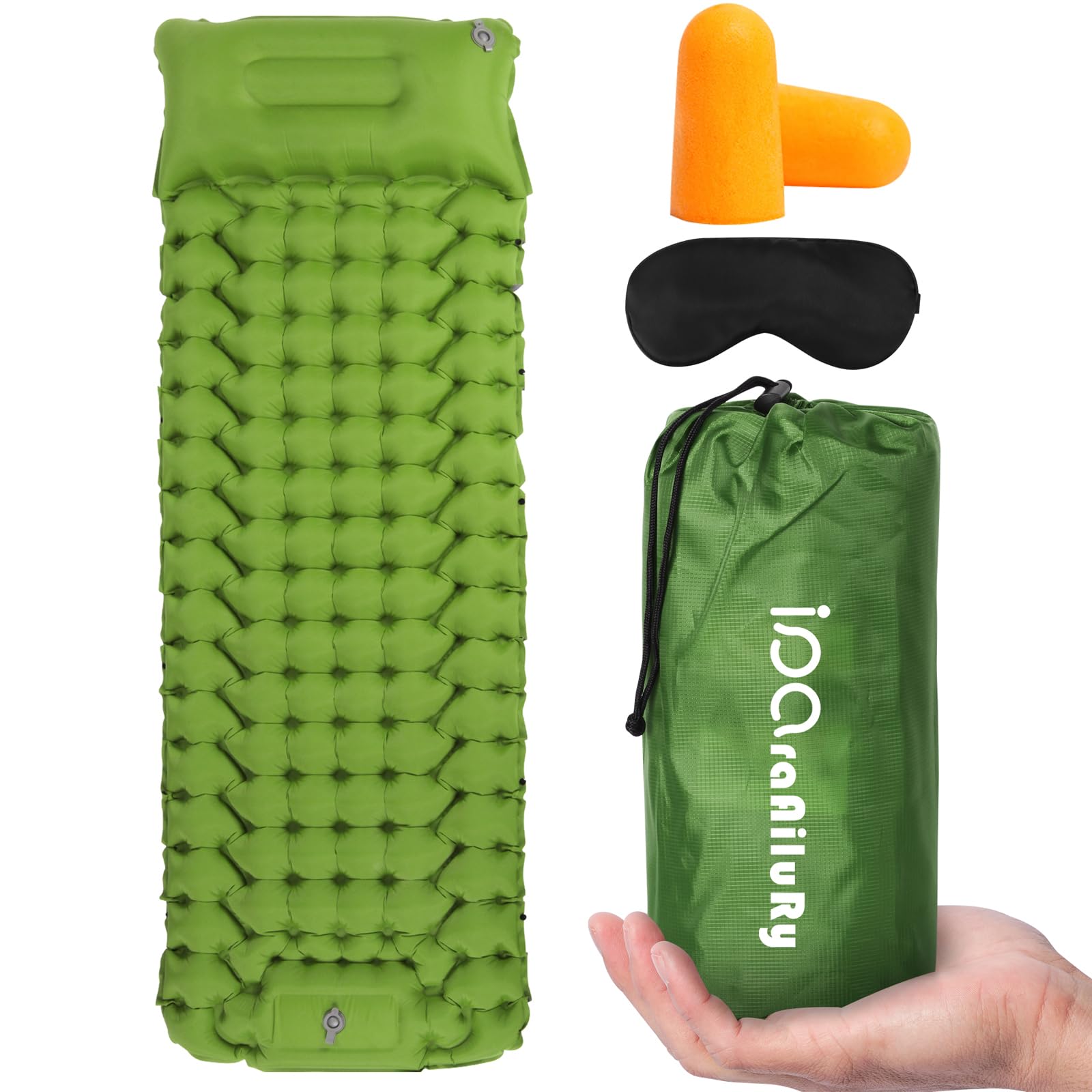 iParaAiluRy Materassino Campeggio Autogonfiante, Ultraleggero Materasso Gonfiabile Singolo con Cuscino per Campeggio, Outdoor, Spiaggia, Escursionismo, Portatile Materassino Autogonfiante