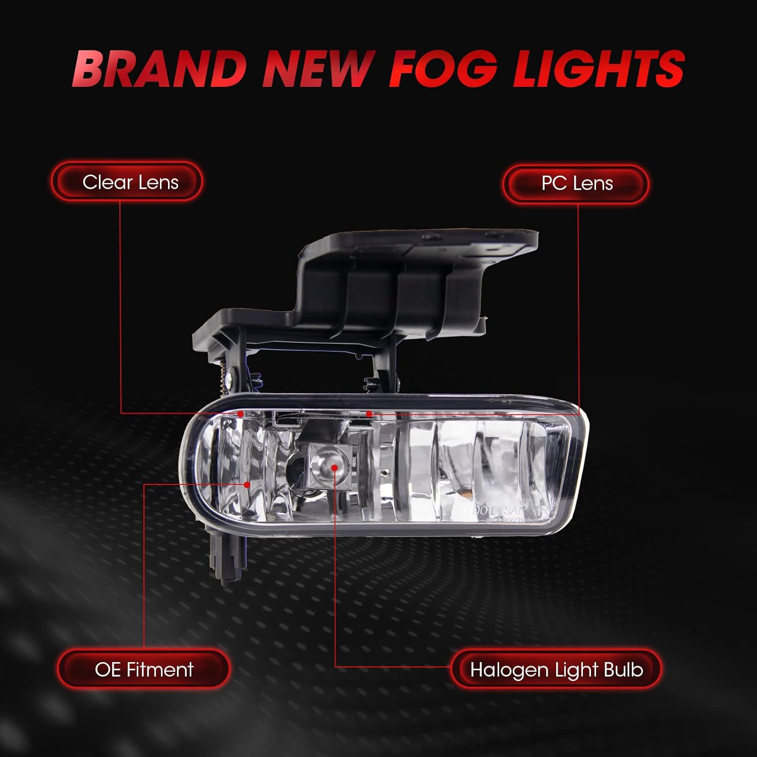 Fog Light Assembly Replacement For 1999-2002 Chevy Silverado 2000-2006 Chevy Suburban/Tahoe With 880 12V 27W Halogen Bulbs(Clear Lens)