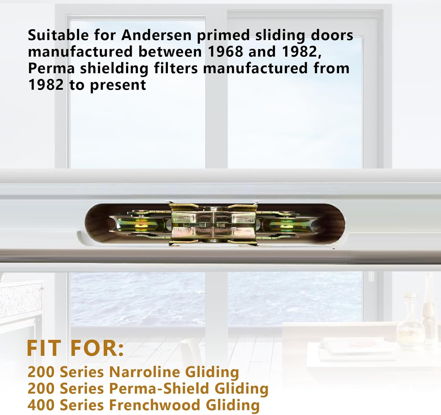 MaxxGeek Sliding Patio Door Tandem Roller Assembly Suitable for Andersen Sliding Door Rollers #1997061 (1982 to P) & Replaces #1273704 (1964 to 1982),1-1/4'' Roller Bearing(2 Pack)