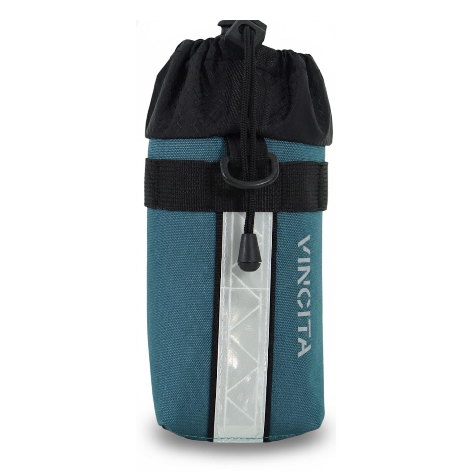 Vincita Voyage Insulated Bike Stem Bag – Water Bottle & Snack Holder for Folding Bikes (Brompton/Dahon/Tern), One-Hand Drawstring, Flat Back Design, 0.75L–1L, (Blue, Medium)