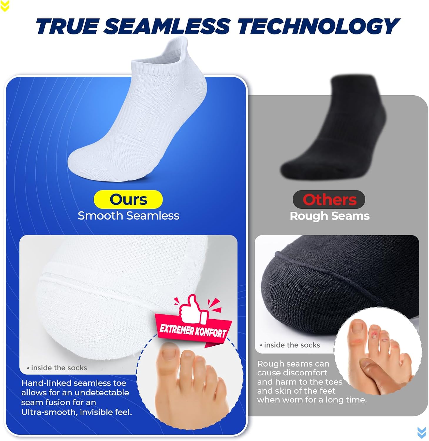 TANSTC Men’s Athletic Cushioned Ankle Socks, Low Cut Running Socks, 6 Pairs image 4