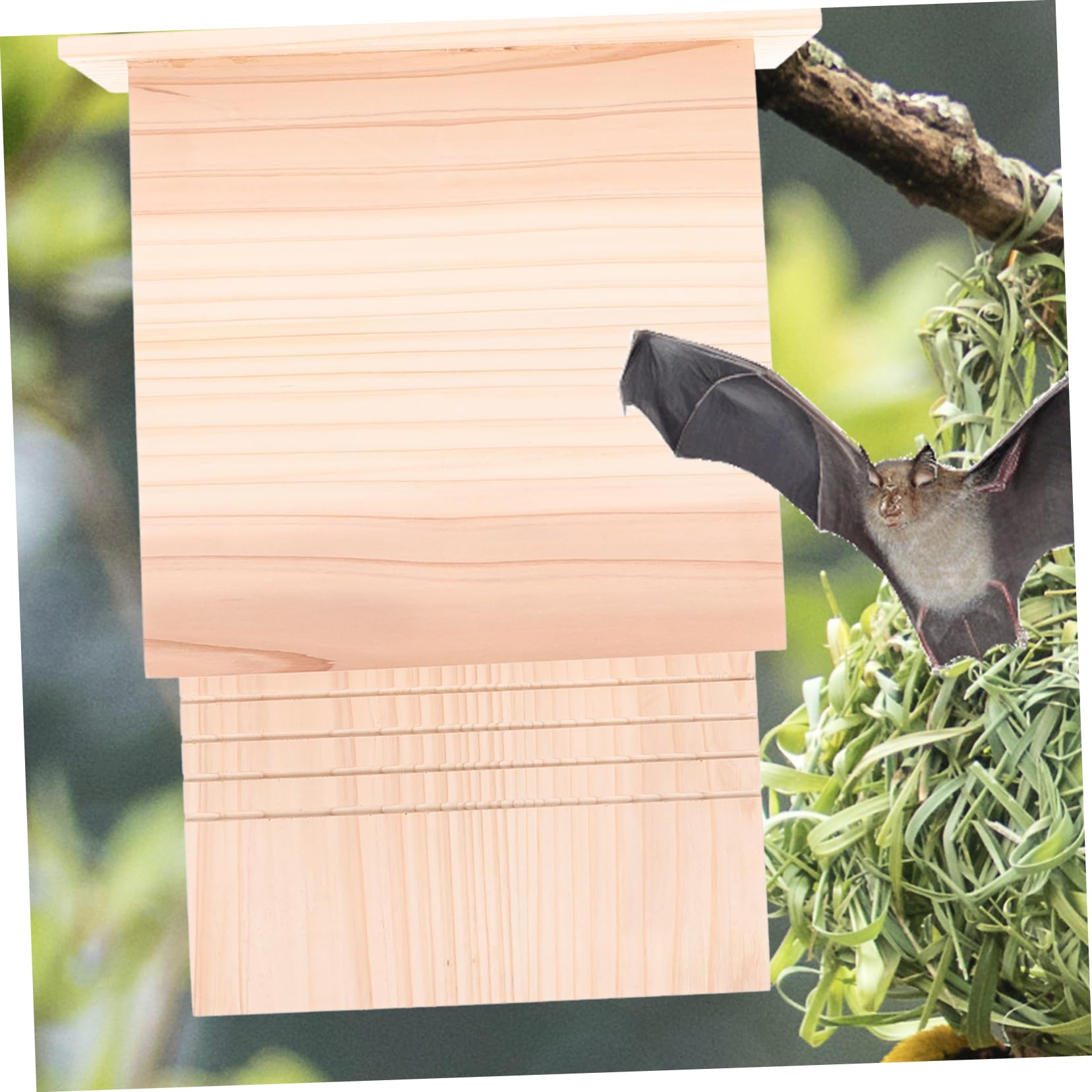 Bat House Aus Wetterfestes Fledermaushaus Für Garten Und Einfache Montage Fledermausunterkunft Für Außenbereich Natürliche Holzoptik