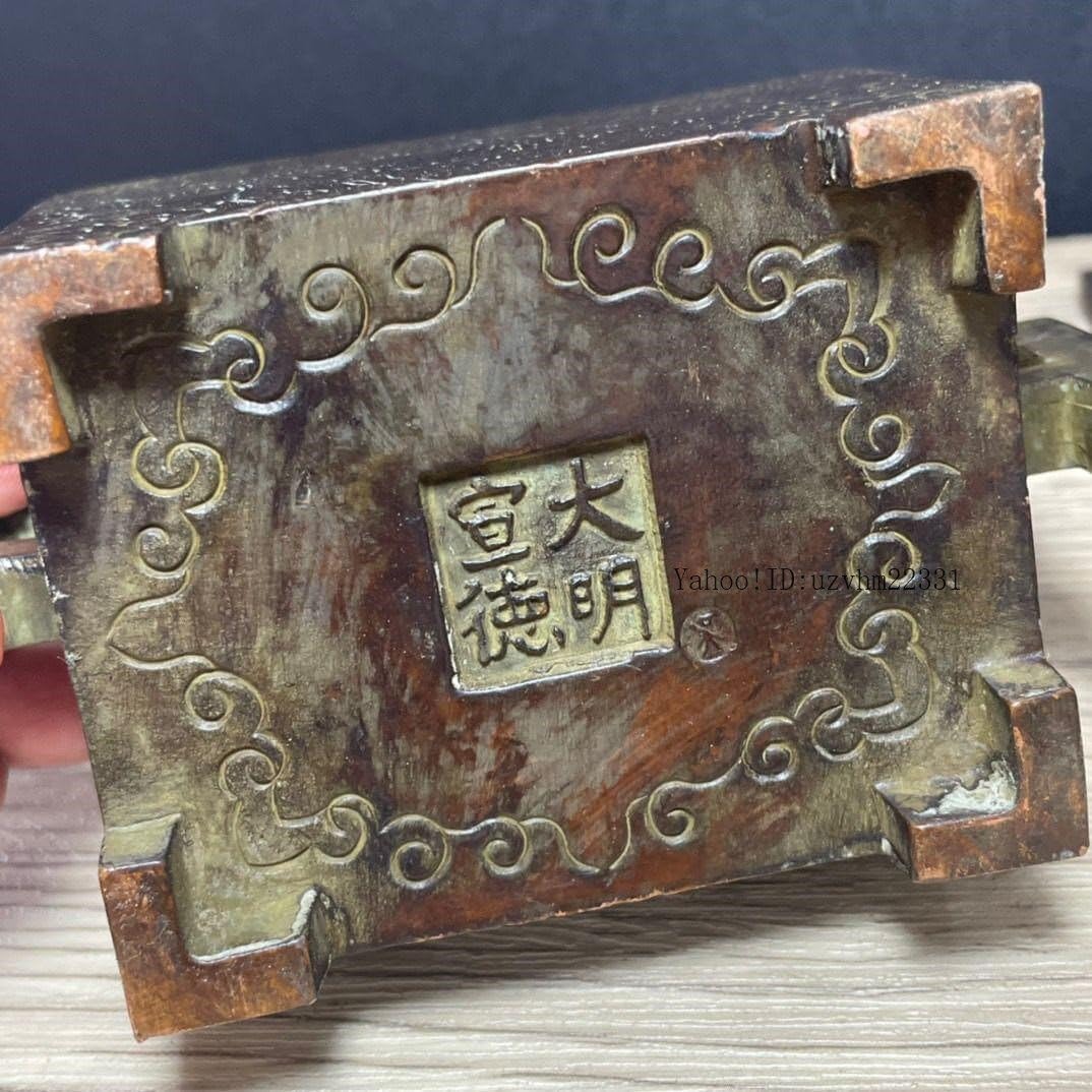 香炉 四神獣香炉 仏具 奉納香炉 銅製品 工芸品 置物 香炉/香器『高岡銅器【四神獣香炉/差しメッキ】銅製』竹中銅器