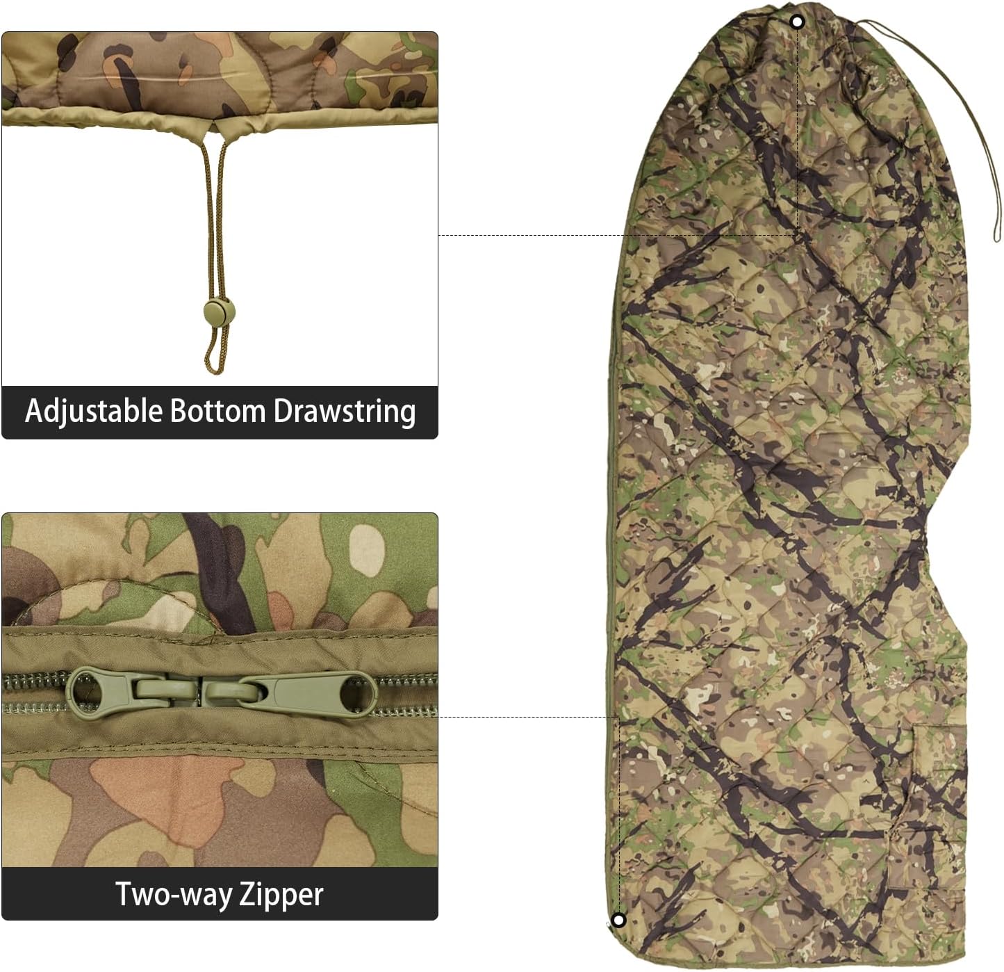LOOGU Camo Blanket Waterproof Insulation Poncho Liner for Outdoor Camping, Hiking, Hunting, Survival, Backpacking, Picnicking - Image 4