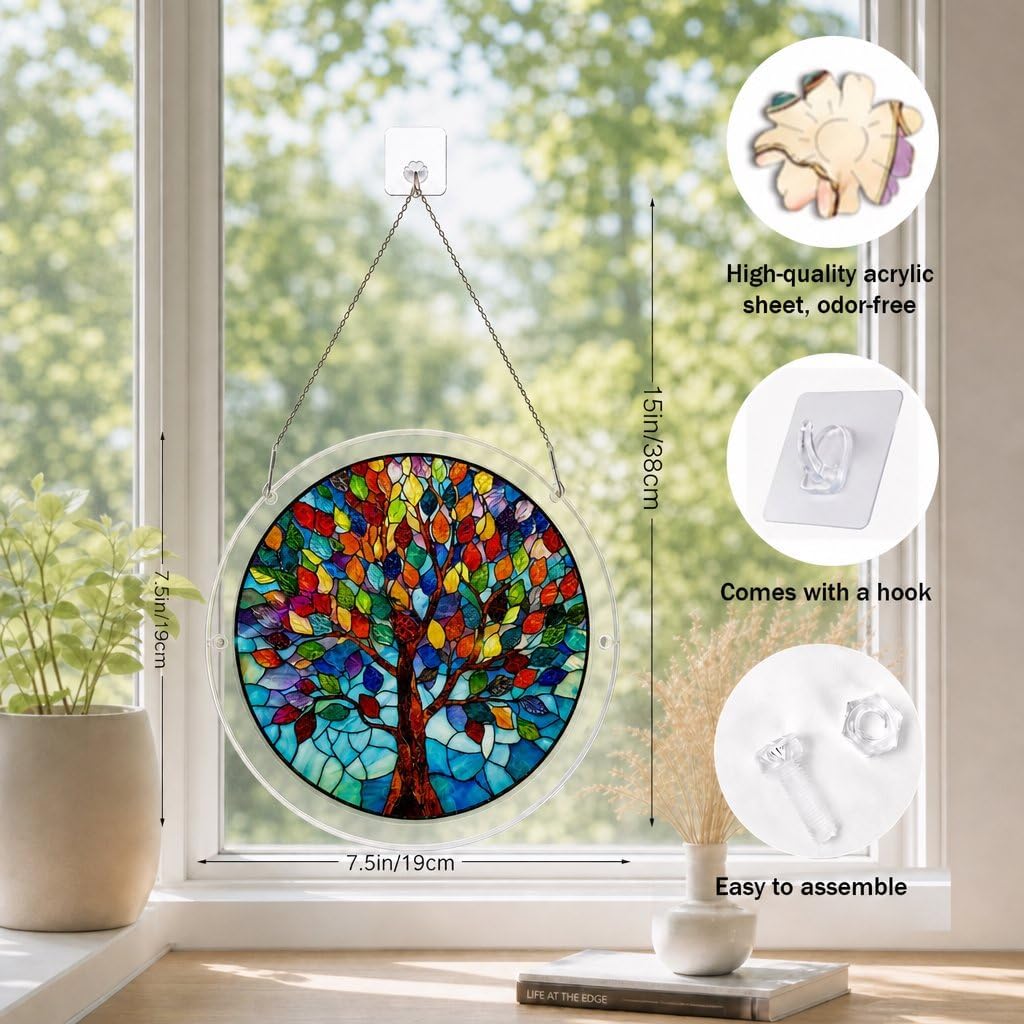 Tree of Life Acrylic Suncatcher Puzzles for Adults Shatterproof image 5