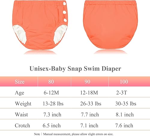Miniatura 6 de UTTPLL Pañales de natación reutilizables lavables para bebés, pañales de natación ajustables lavables para piscina, pañales de natación unisex para