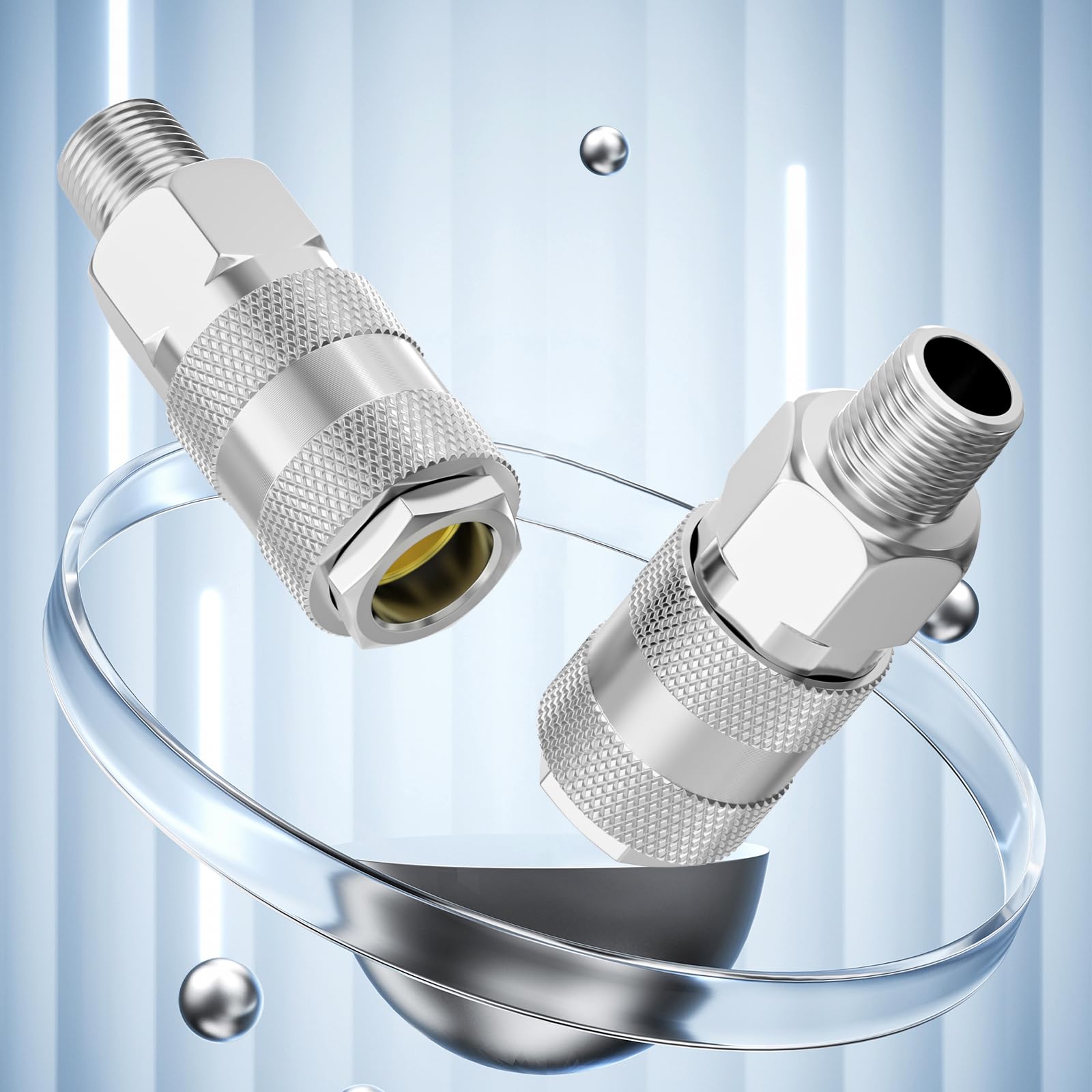 2 pezzi 1/2" BSP maschio raccordi del tubo dell'aria, linea dell'aria accoppiatore industriale rapido, kit di riparazione del tubo del compressore pneumatico