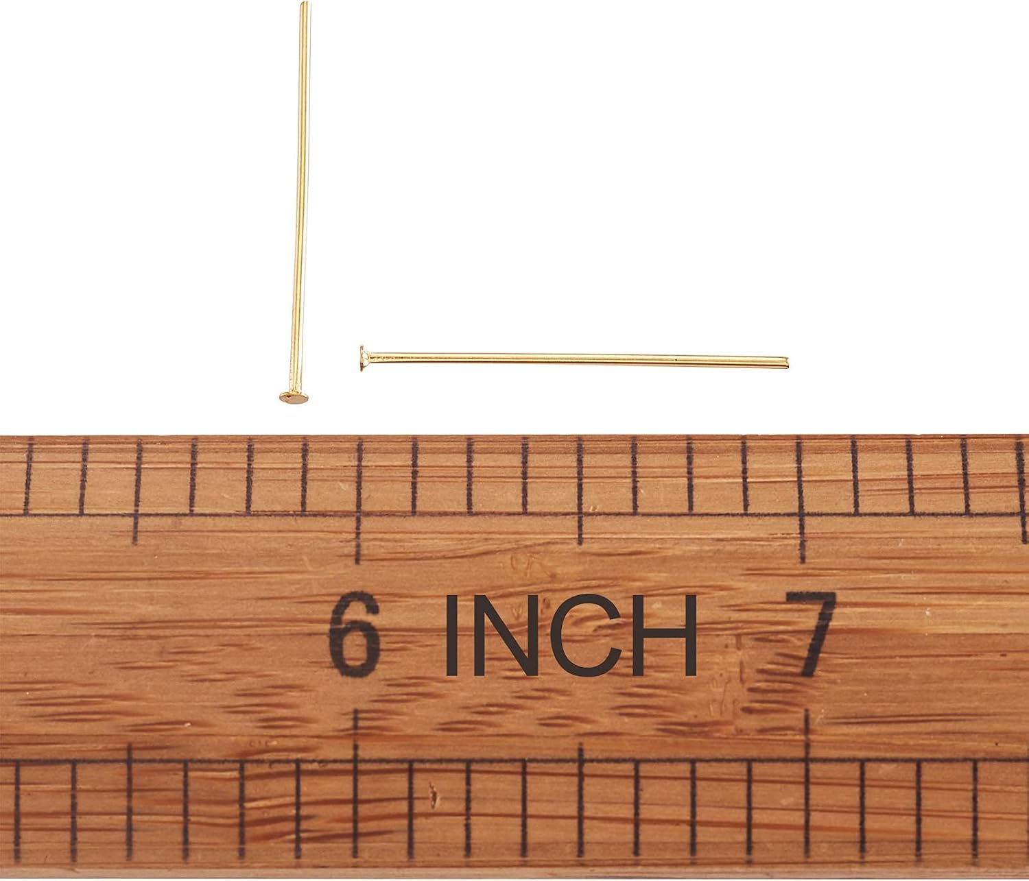 FASHEWELRY 50Pcs Stainless Steel Flat Head Pins 0.98"/25mm Golden Jewelry Pins for Beading Jewelry Making