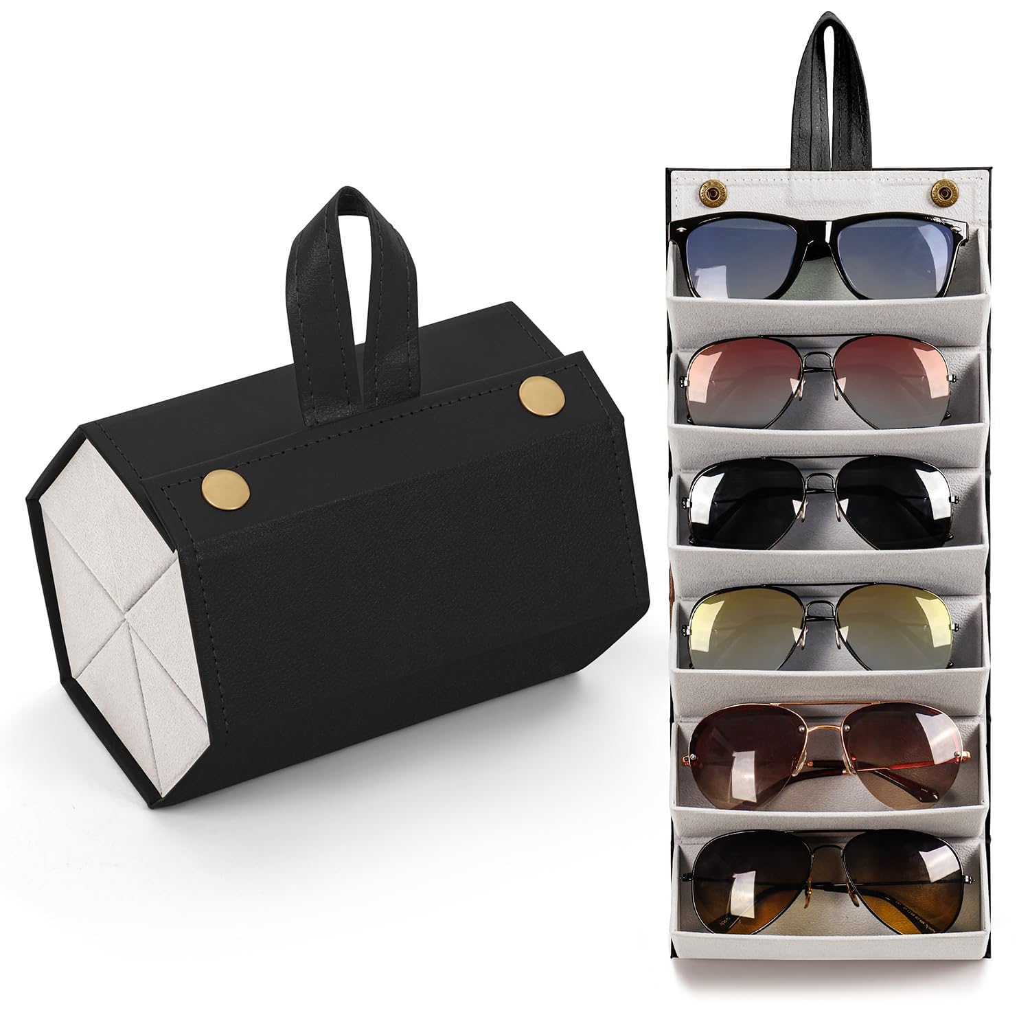 The Veera 6 Slots Sunglasses Organizer Box || Men Women Eyewear Holder || Wall Hanging Glasses Holder || Foldable Eyeglasses Storage Box || Multiple Sunglasses Spectacle Case(Random Colour)-image-21
