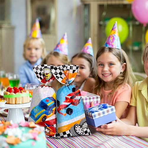 Miniatura 4 de Spiareal 100 bolsas de regalo de celofán para fiestas, bolsas de regalo de celofán, bolsas de dulces con corbatas para niños, 1 unidad (paquete de