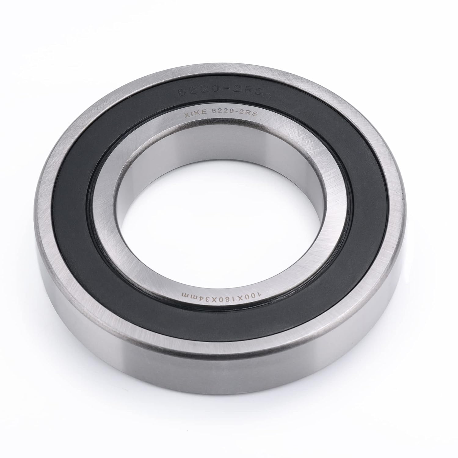 XiKe (1 Pack) 6220-2RS Double Sealed Deep Groove Ball Bearings, 100x180x34mm, Pre-Lubricated for High RPM, Chrome Steel P6, ABEC 3