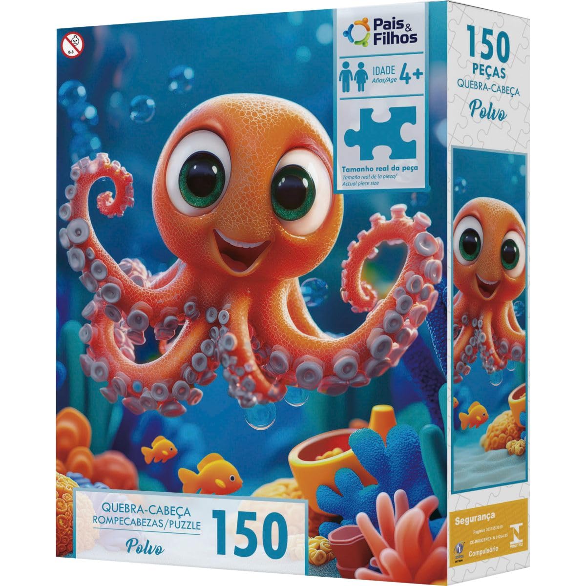 Pais & Filhos - Quebra-Cabeça, 150 Peças, Polvo